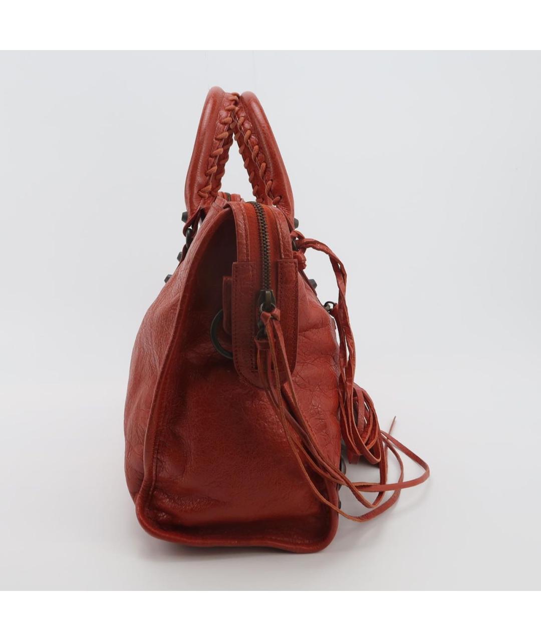 BALENCIAGA Красная кожаная сумка тоут, фото 3