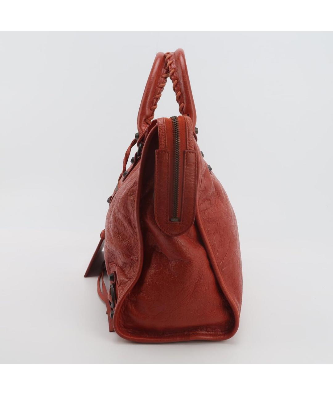 BALENCIAGA Красная кожаная сумка тоут, фото 2