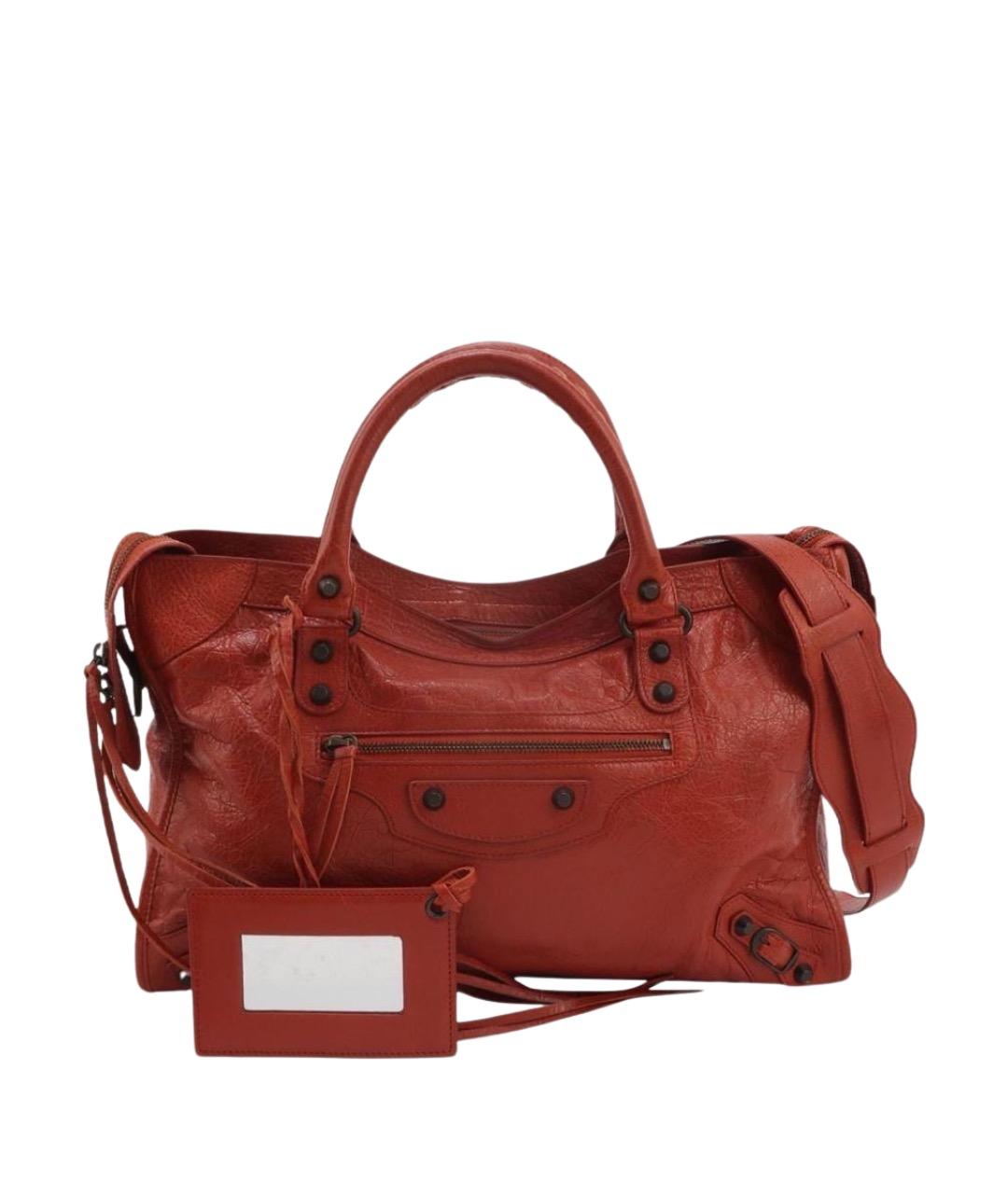 BALENCIAGA Красная кожаная сумка тоут, фото 1