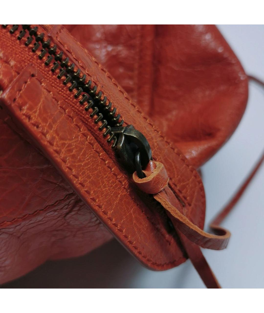 BALENCIAGA Красная кожаная сумка тоут, фото 7