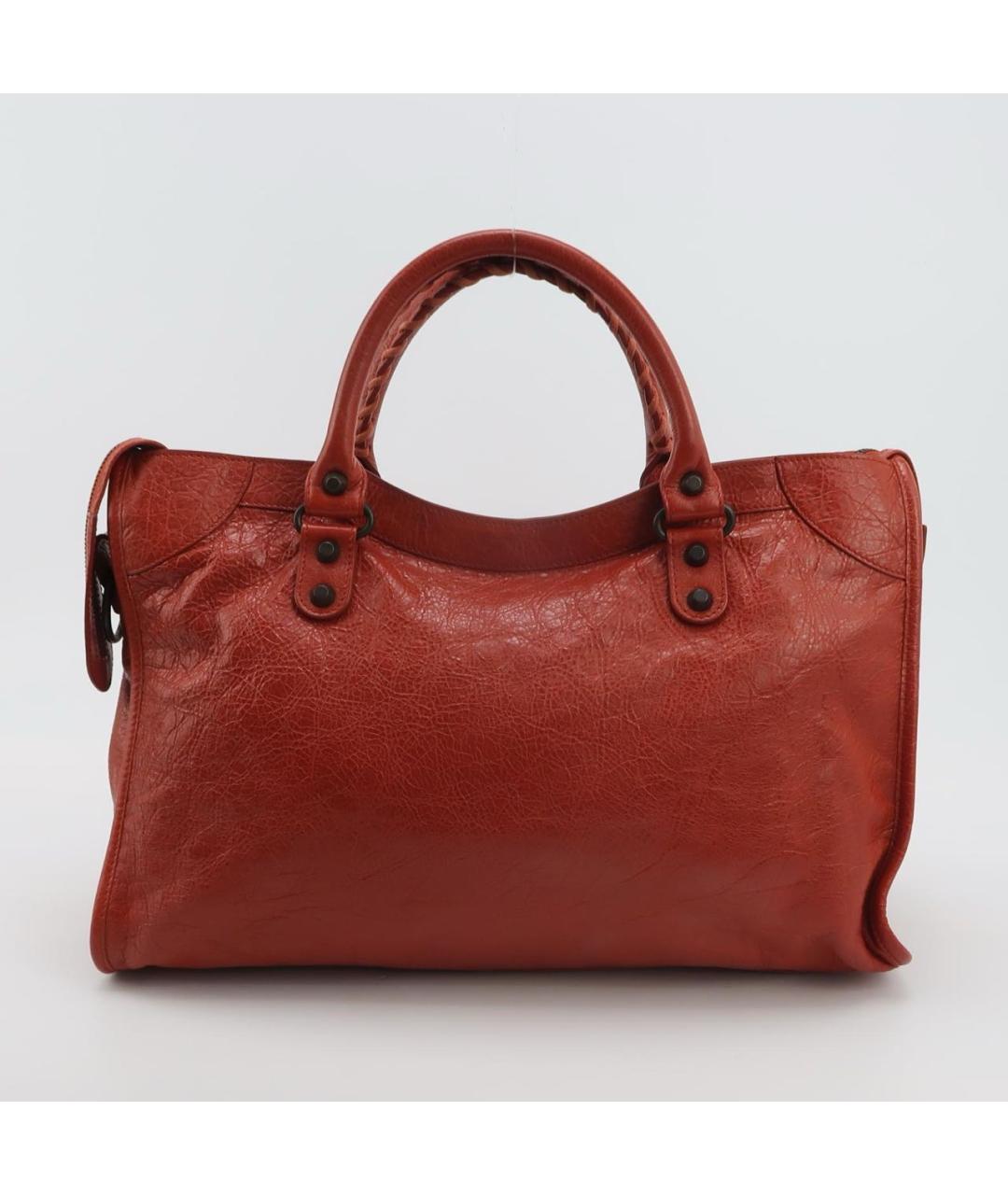 BALENCIAGA Красная кожаная сумка тоут, фото 4