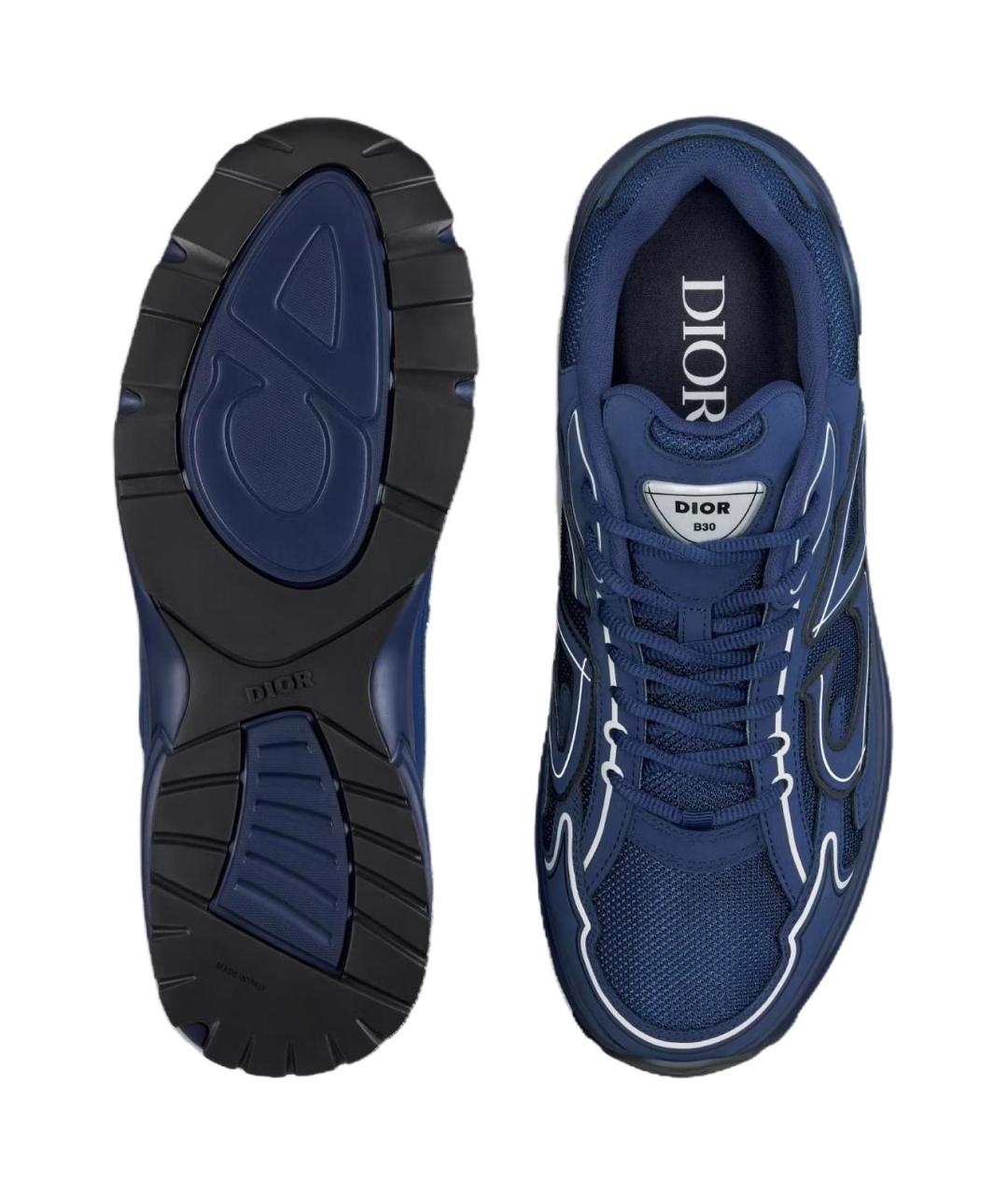 CHRISTIAN DIOR Синие текстильные высокие кроссовки / кеды, фото 5