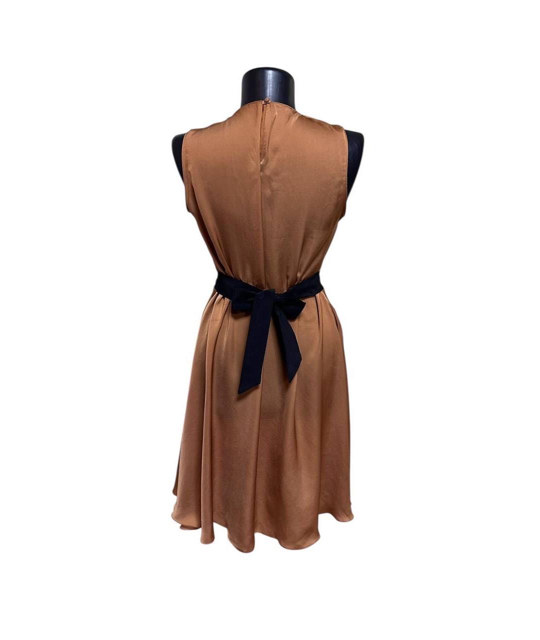 PINKO Оранжевое полиэстеровое коктейльное платье, фото 2