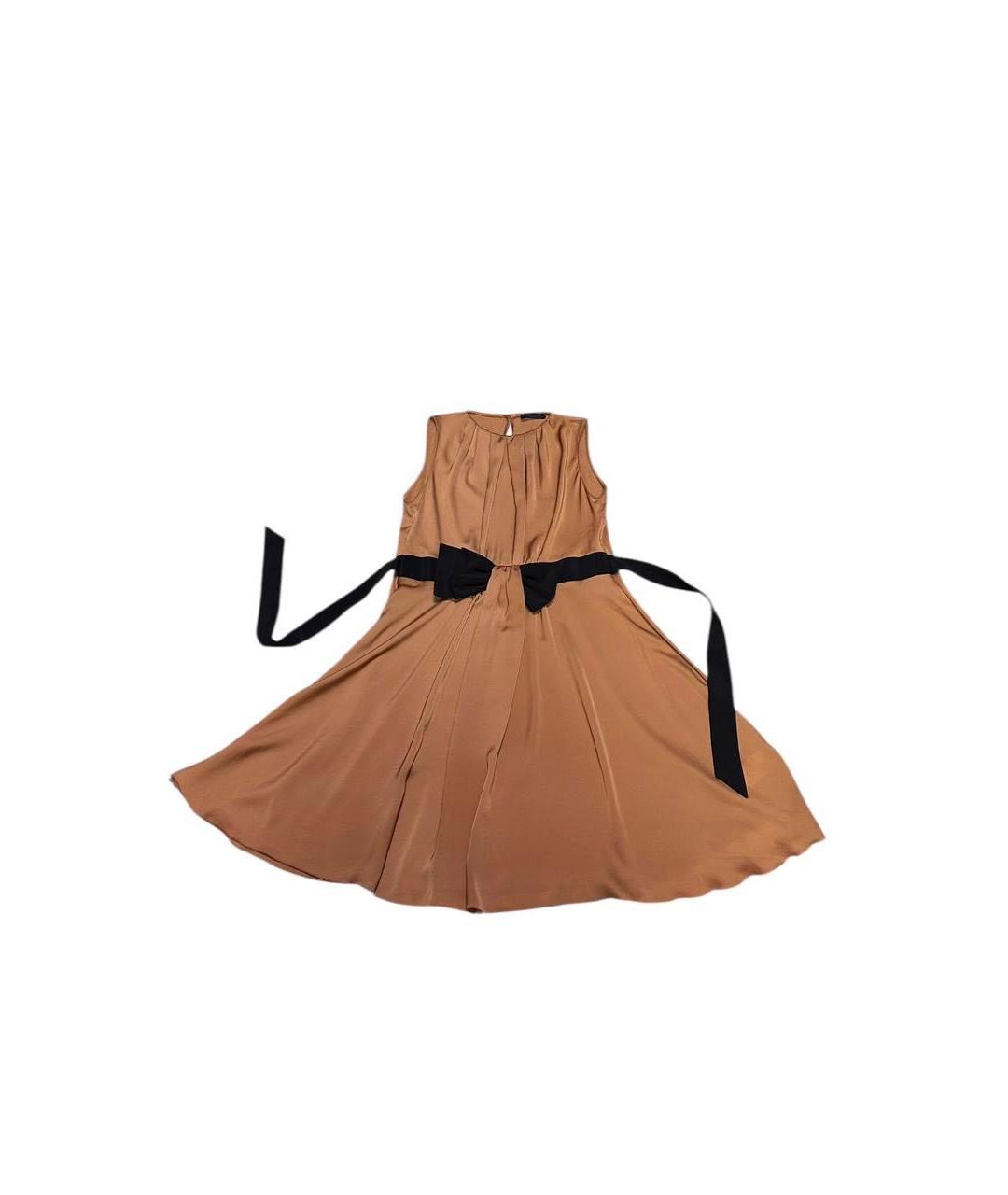 PINKO Оранжевое полиэстеровое коктейльное платье, фото 7