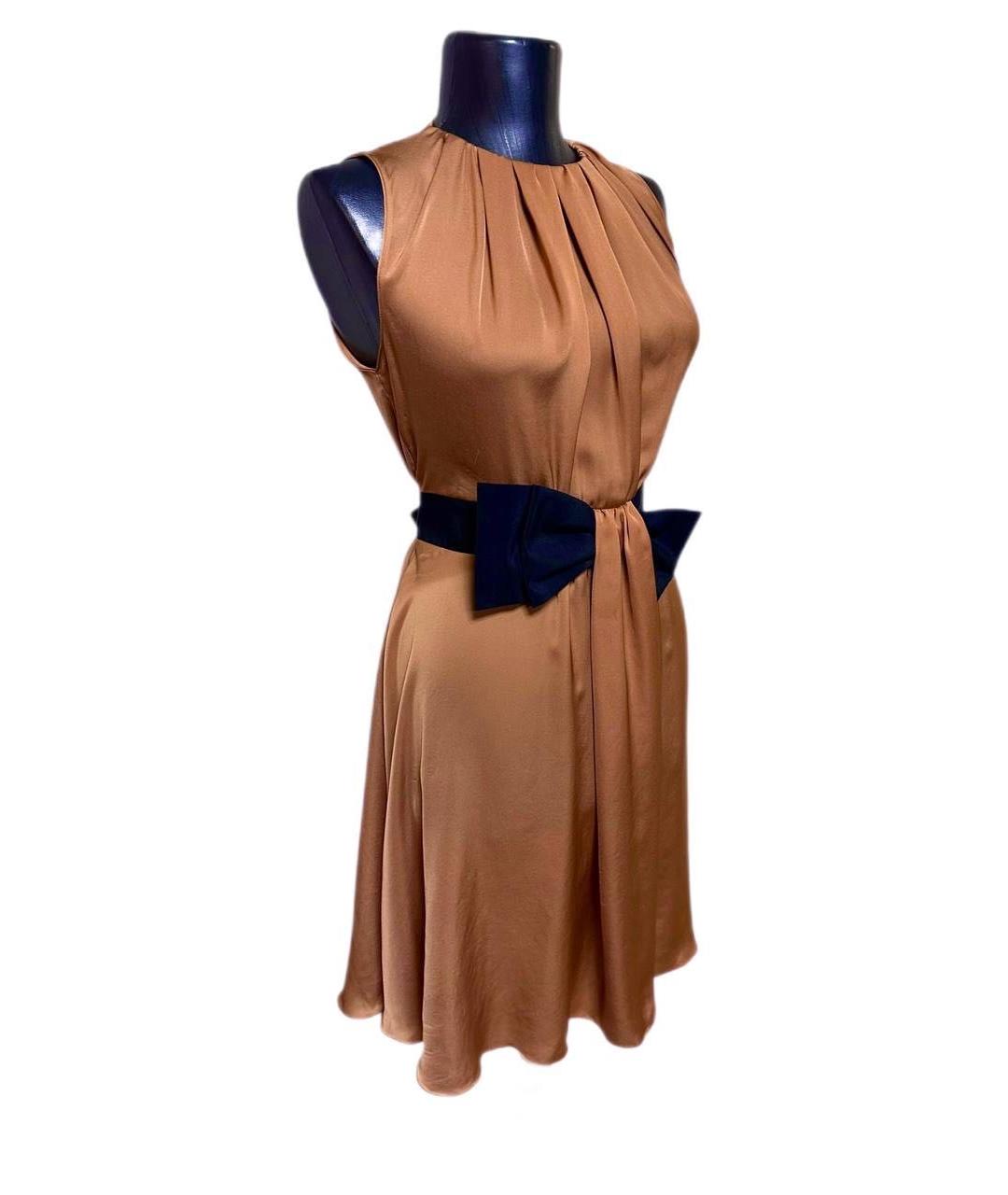 PINKO Оранжевое полиэстеровое коктейльное платье, фото 5