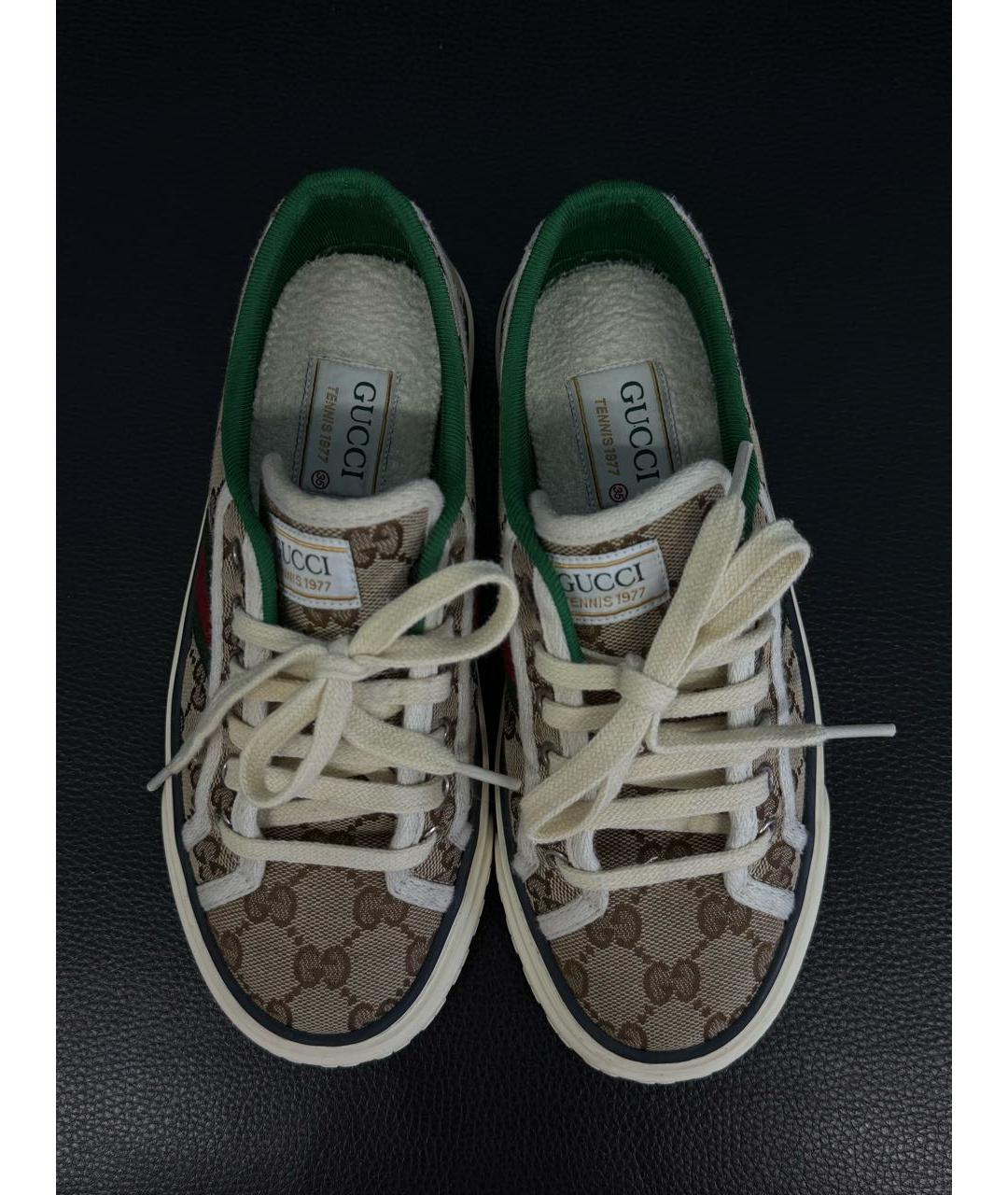 GUCCI Коричневые кеды, фото 3