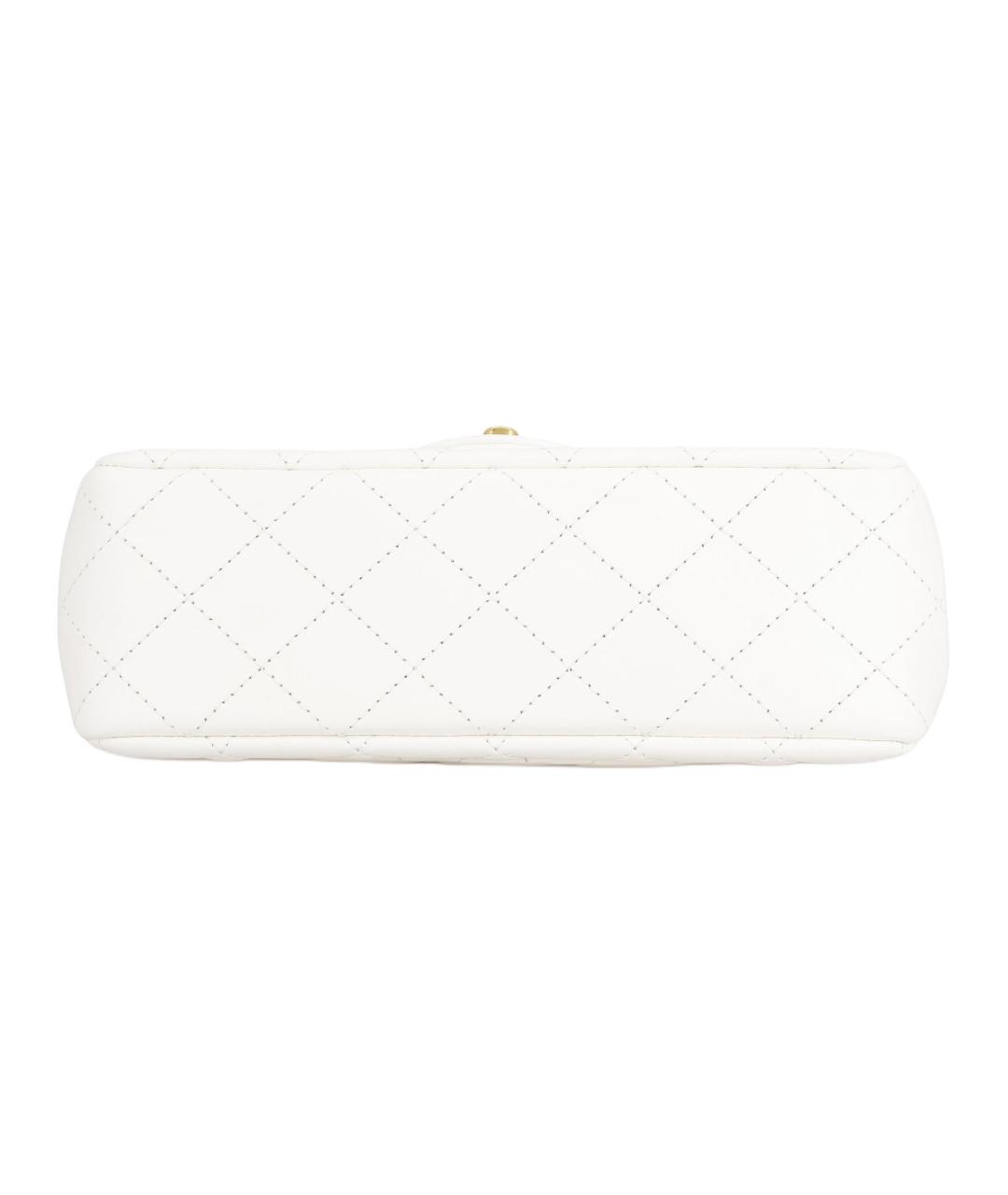 CHANEL Белая кожаная сумка через плечо, фото 4