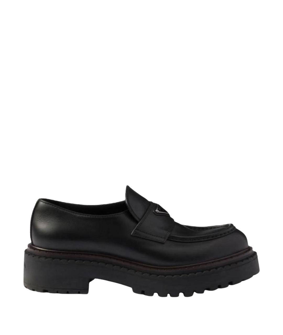 PRADA Черные кожаные лоферы, фото 1