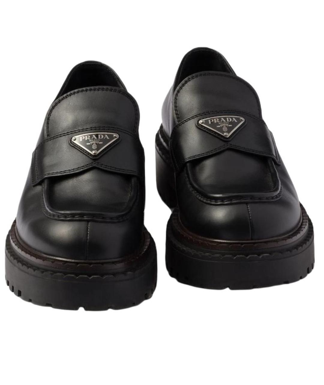 PRADA Черные кожаные лоферы, фото 5