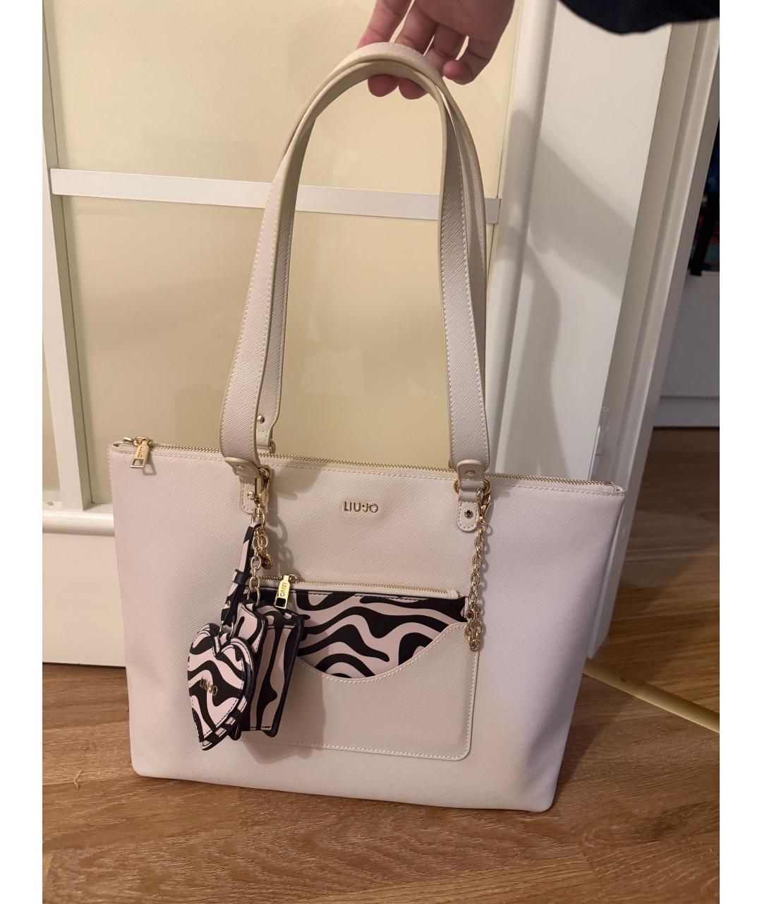 LIU JO Бежевая сумка тоут из искусственной кожи, фото 2