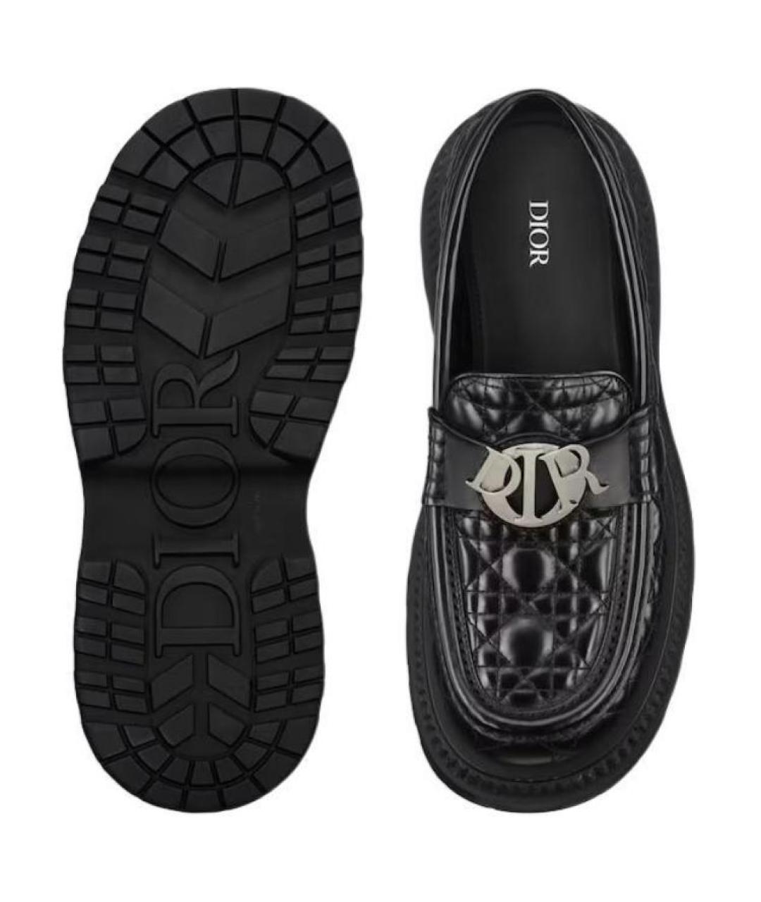 CHRISTIAN DIOR Черные кожаные лоферы, фото 6