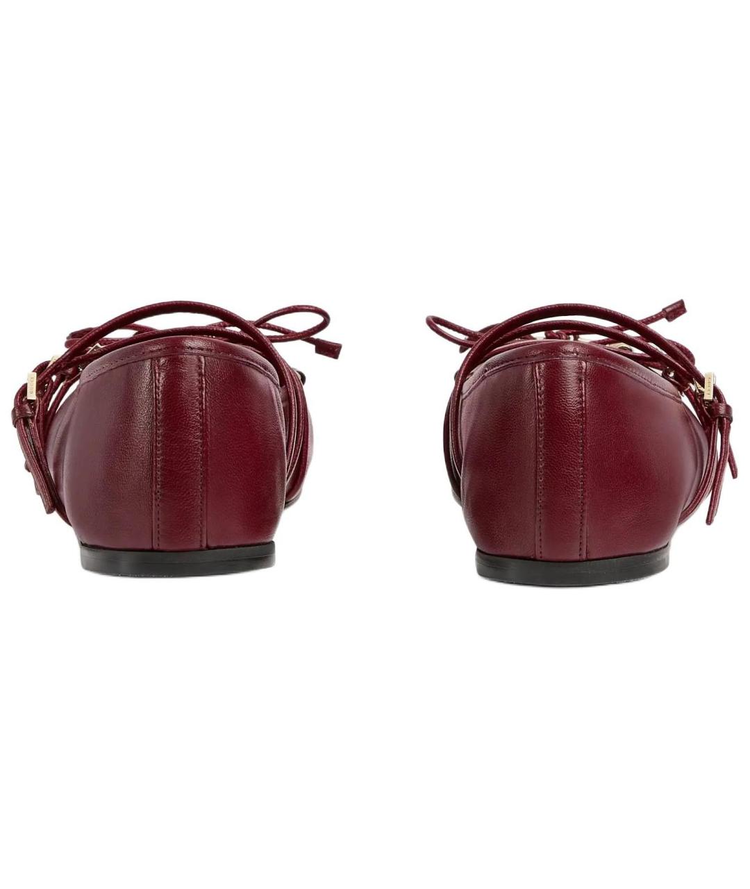 GUCCI Красные кожаные балетки, фото 4