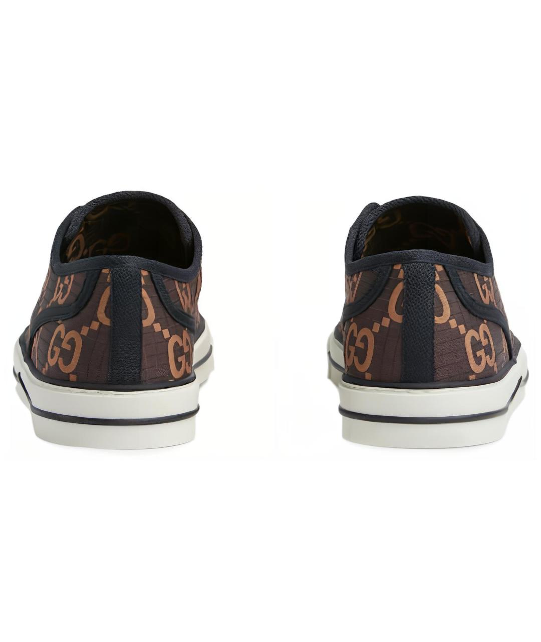 GUCCI Коричневые текстильные низкие кроссовки / кеды, фото 5
