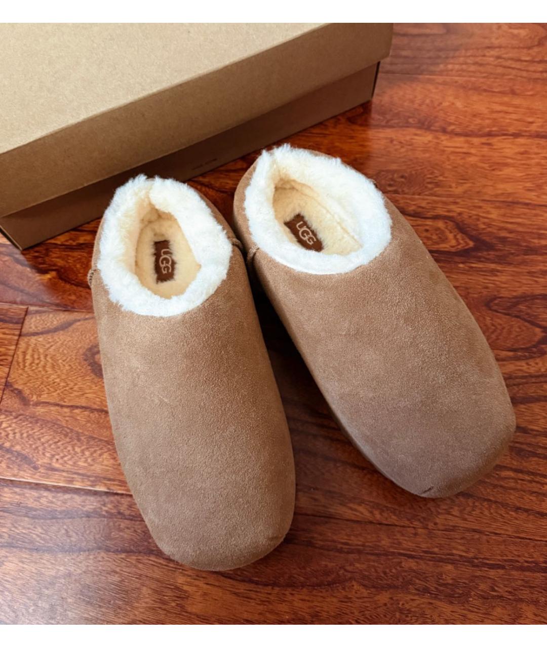 UGG AUSTRALIA Коричневые замшевые сабо, фото 6