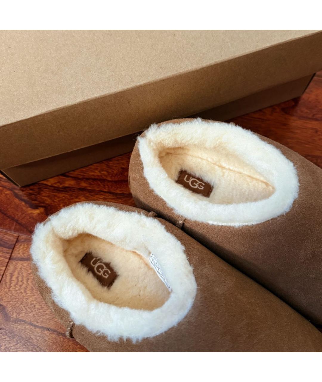 UGG AUSTRALIA Коричневые замшевые сабо, фото 8