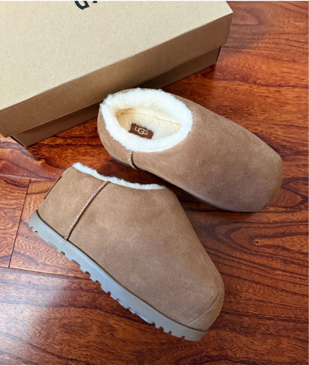 UGG AUSTRALIA Коричневые замшевые сабо, фото 7