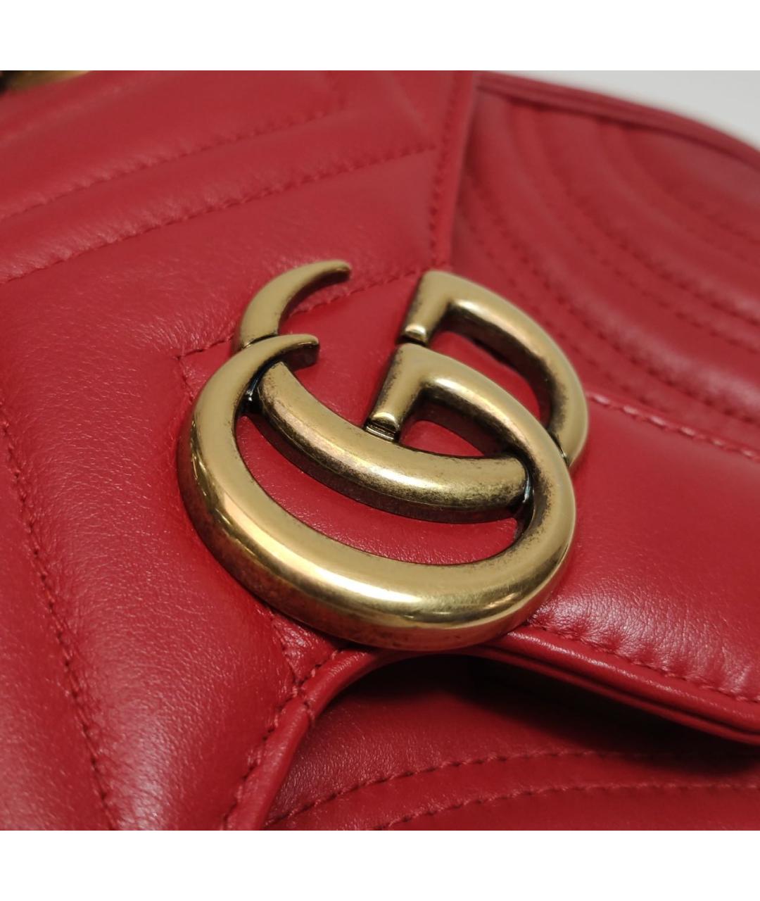 GUCCI Красная кожаная сумка через плечо, фото 7