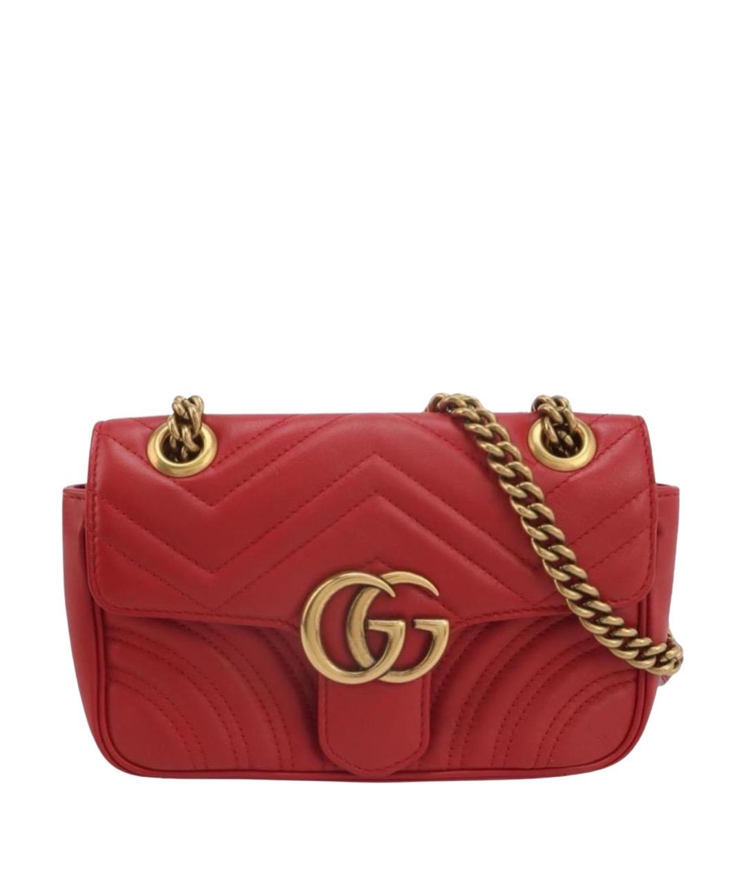 GUCCI Красная кожаная сумка через плечо, фото 1