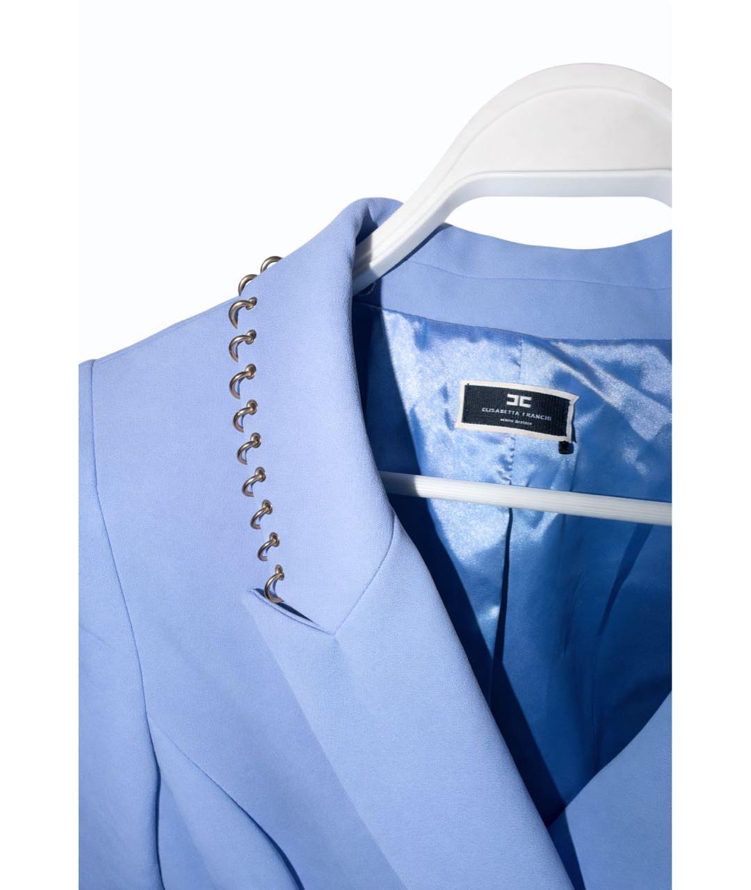 ELISABETTA FRANCHI Голубое полиэстеровое вечернее платье, фото 3