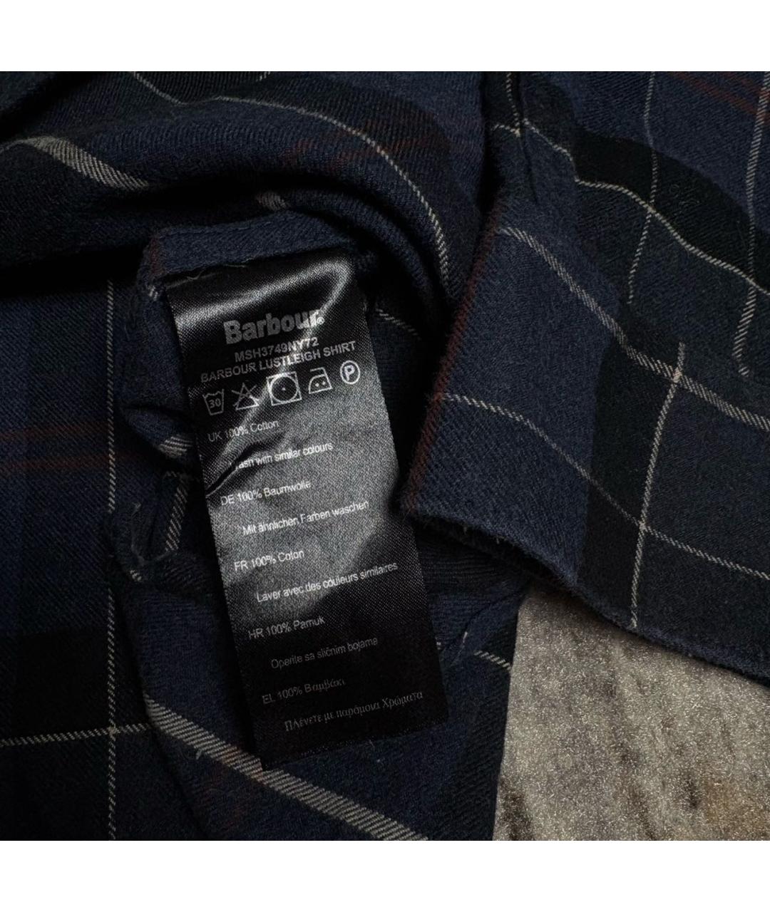 BARBOUR Темно-синяя хлопковая кэжуал рубашка, фото 6
