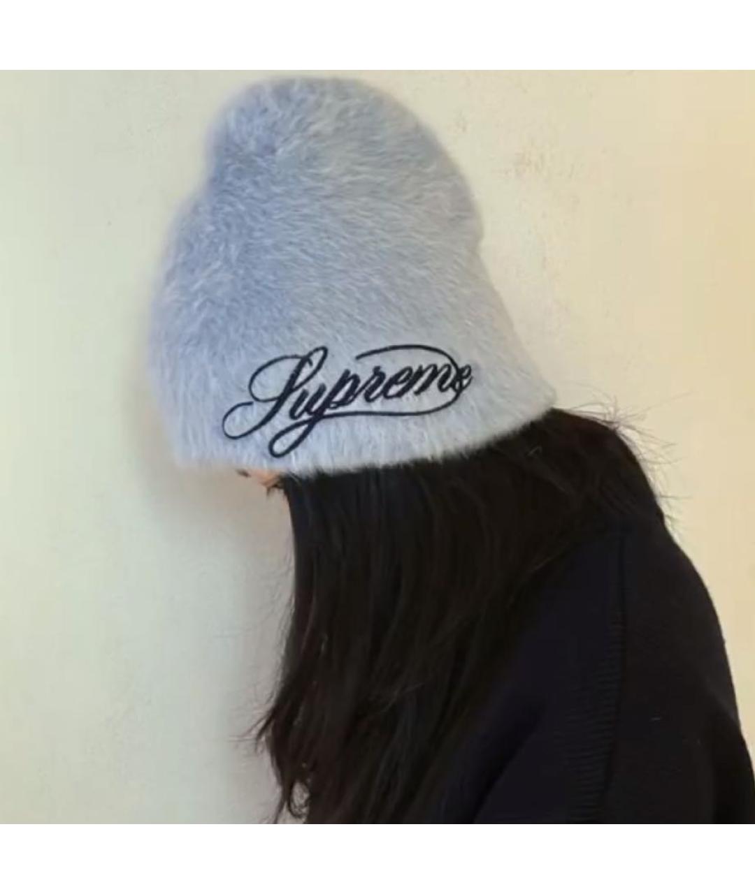 SUPREME Голубая шапка, фото 3