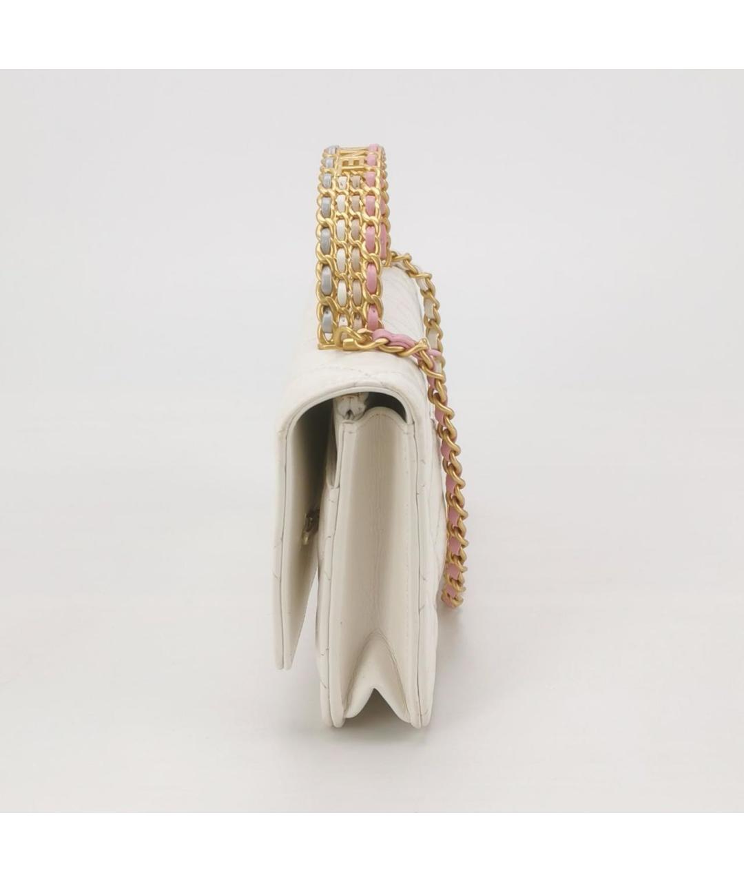 CHANEL Белая кожаная сумка через плечо, фото 2