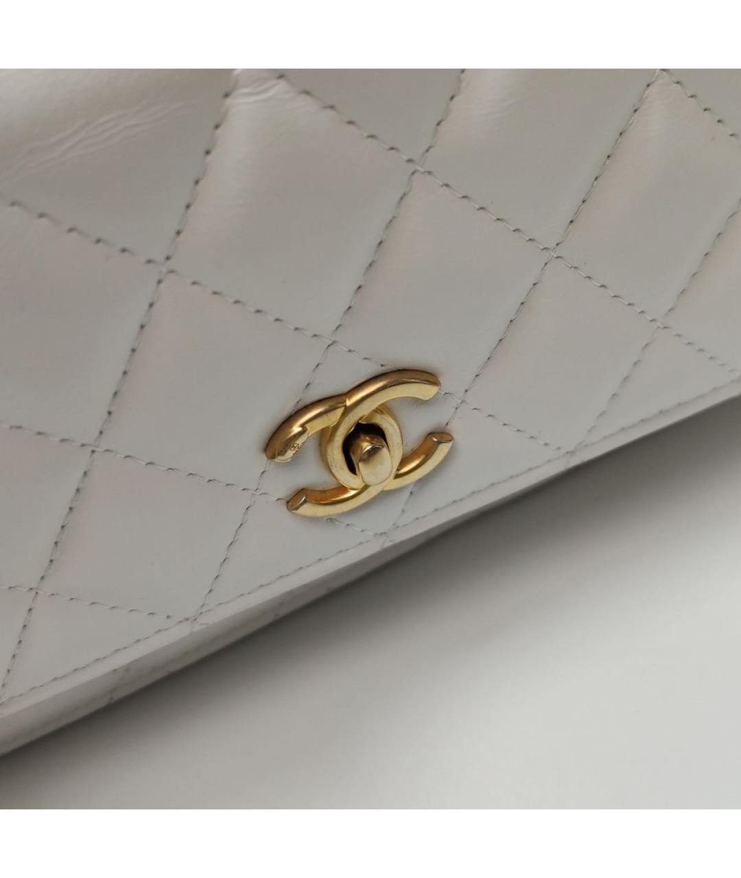 CHANEL Белая кожаная сумка через плечо, фото 8