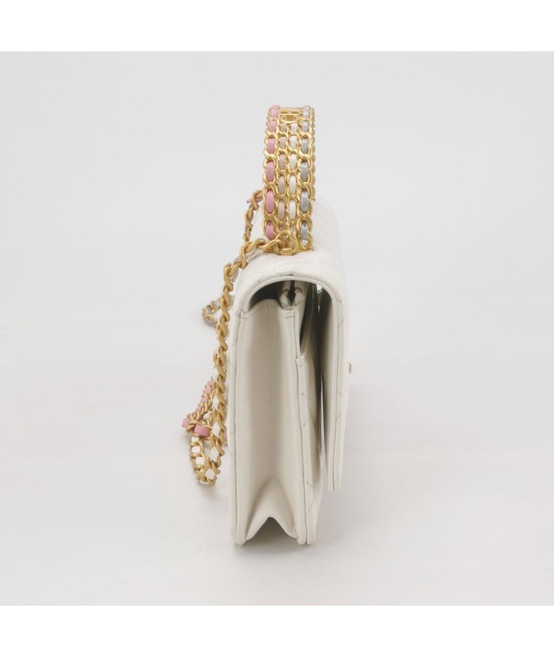 CHANEL Белая кожаная сумка через плечо, фото 3