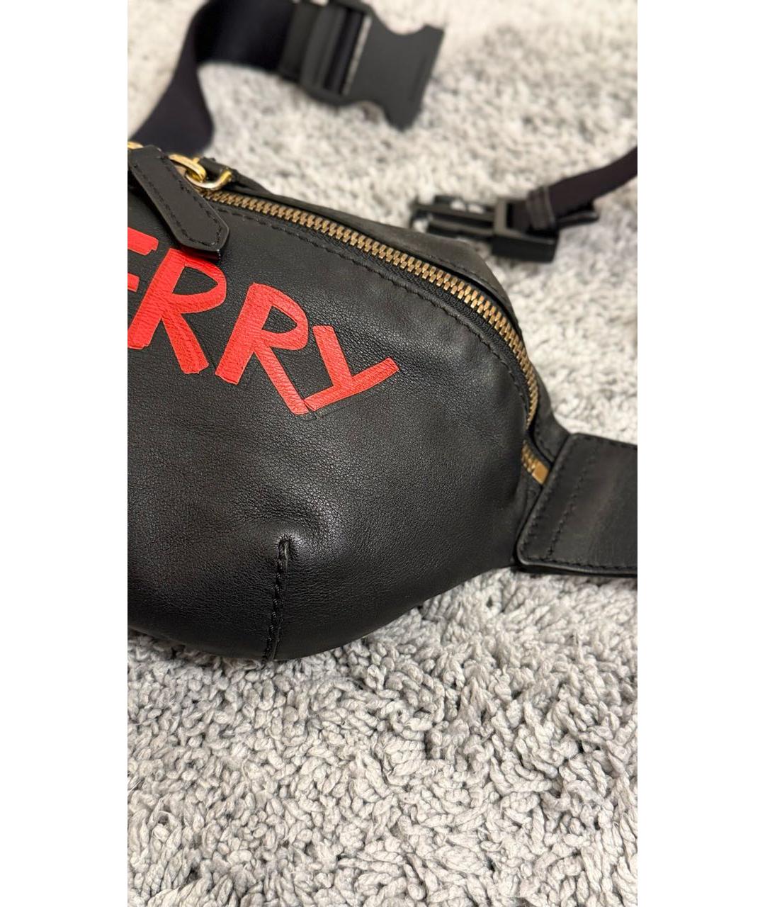 BURBERRY Черная кожаная поясная сумка, фото 2