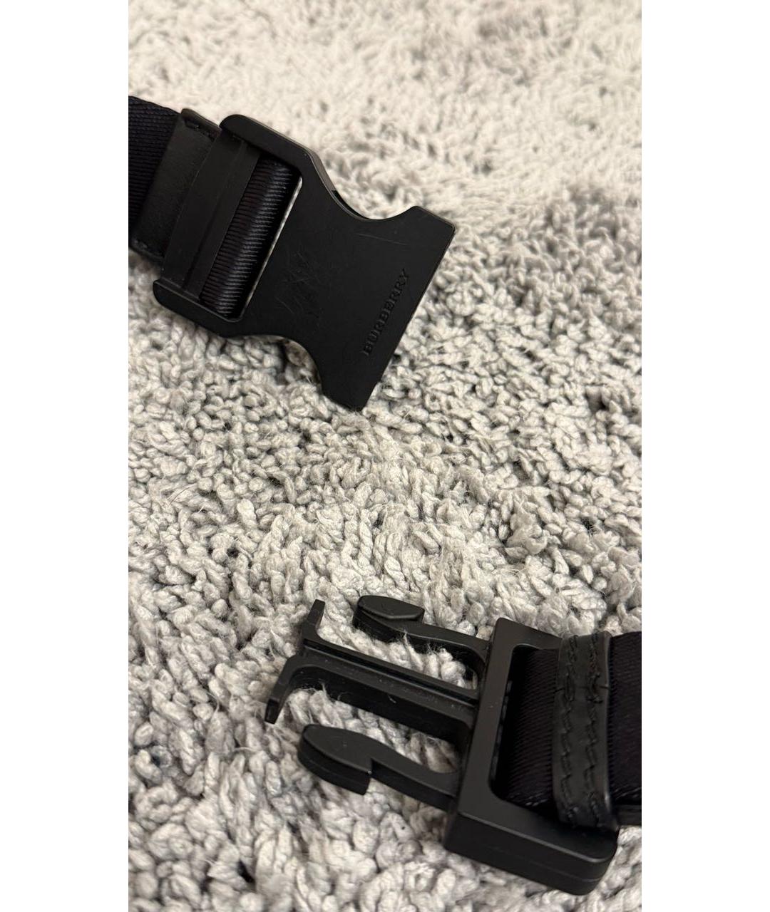 BURBERRY Черная кожаная поясная сумка, фото 5