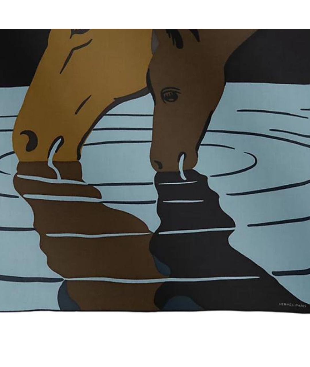 HERMES Мульти кашемировый шарф, фото 2