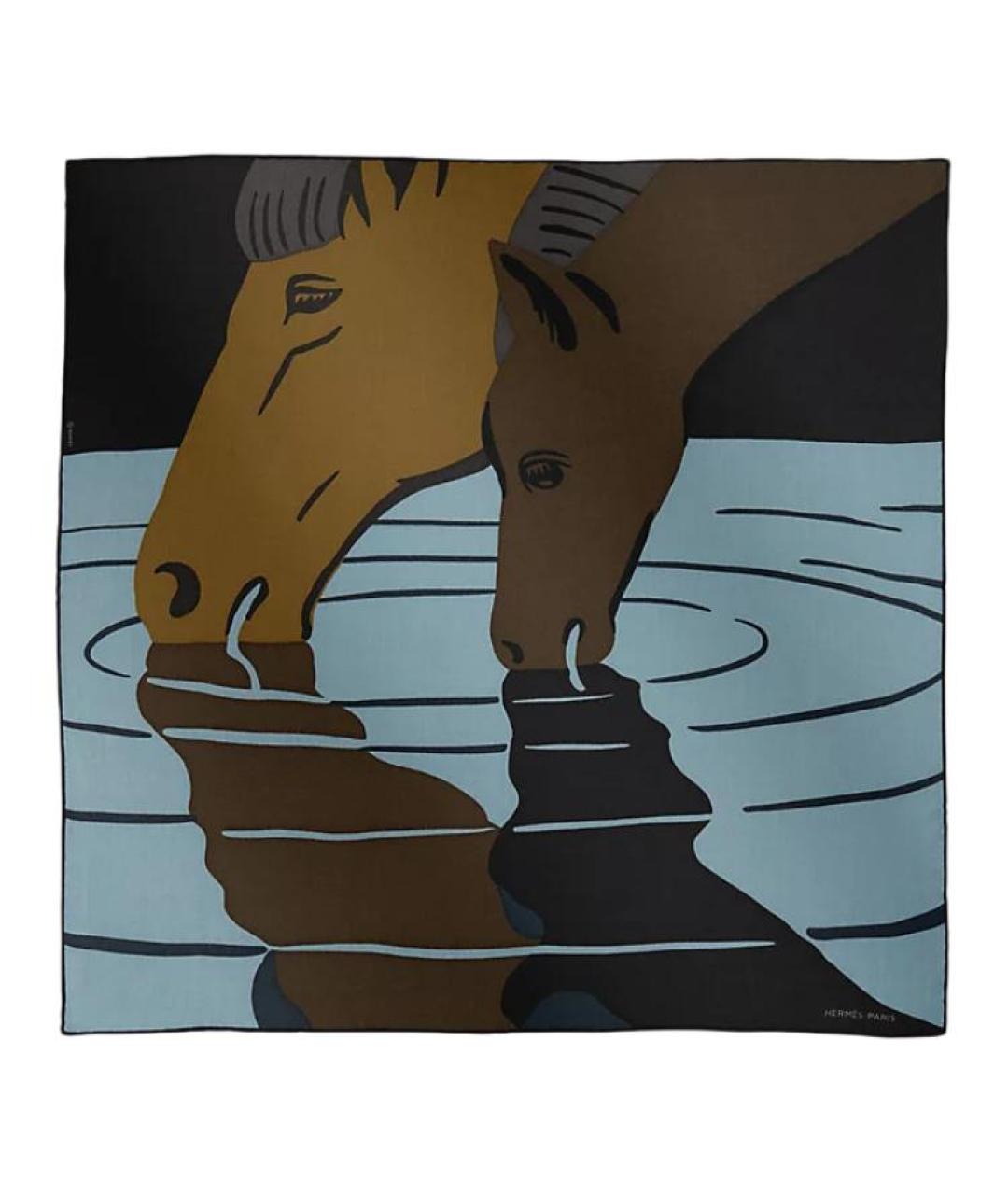HERMES Мульти кашемировый шарф, фото 1