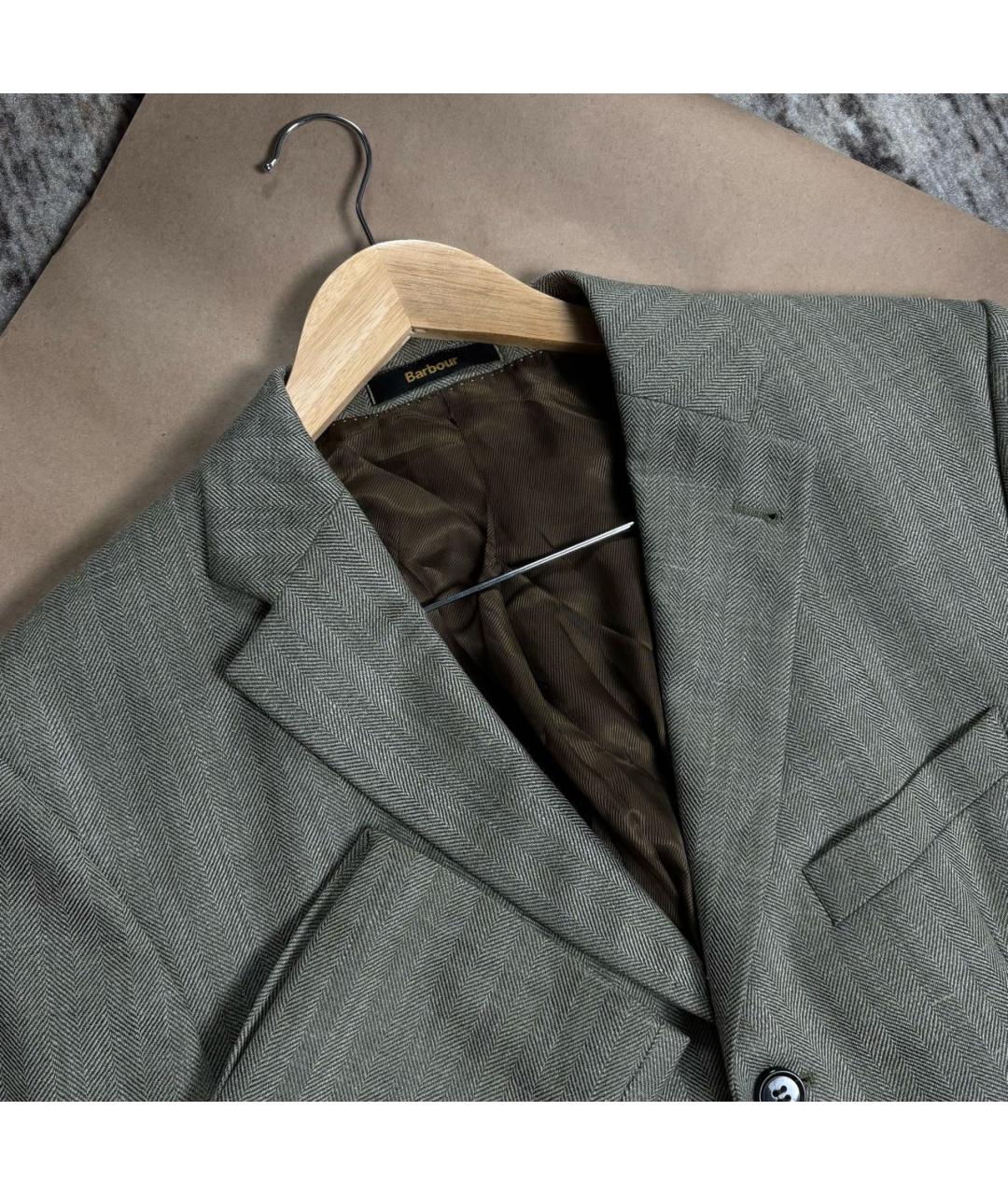 BARBOUR Серый шерстяной пиджак, фото 2