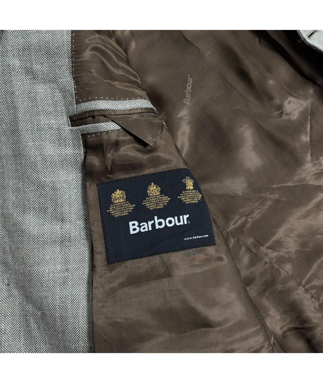 BARBOUR Серый шерстяной пиджак, фото 5