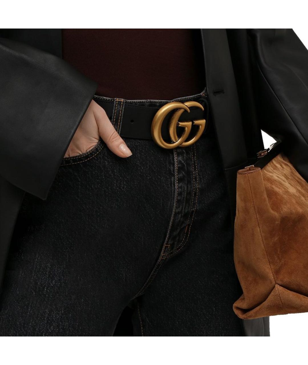 GUCCI Черный кожаный ремень, фото 5