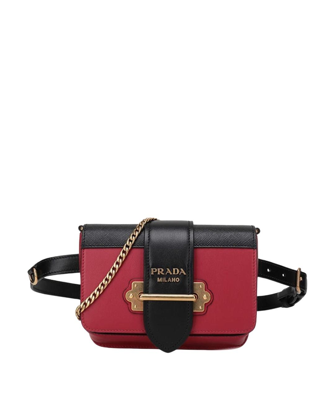 PRADA Красная кожаная поясная сумка, фото 1