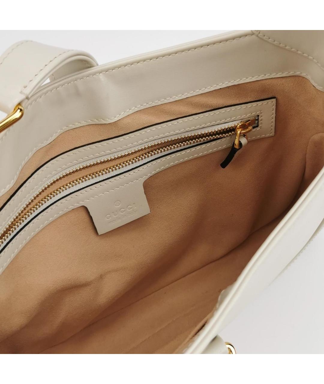 GUCCI Белая кожаная сумка через плечо, фото 6