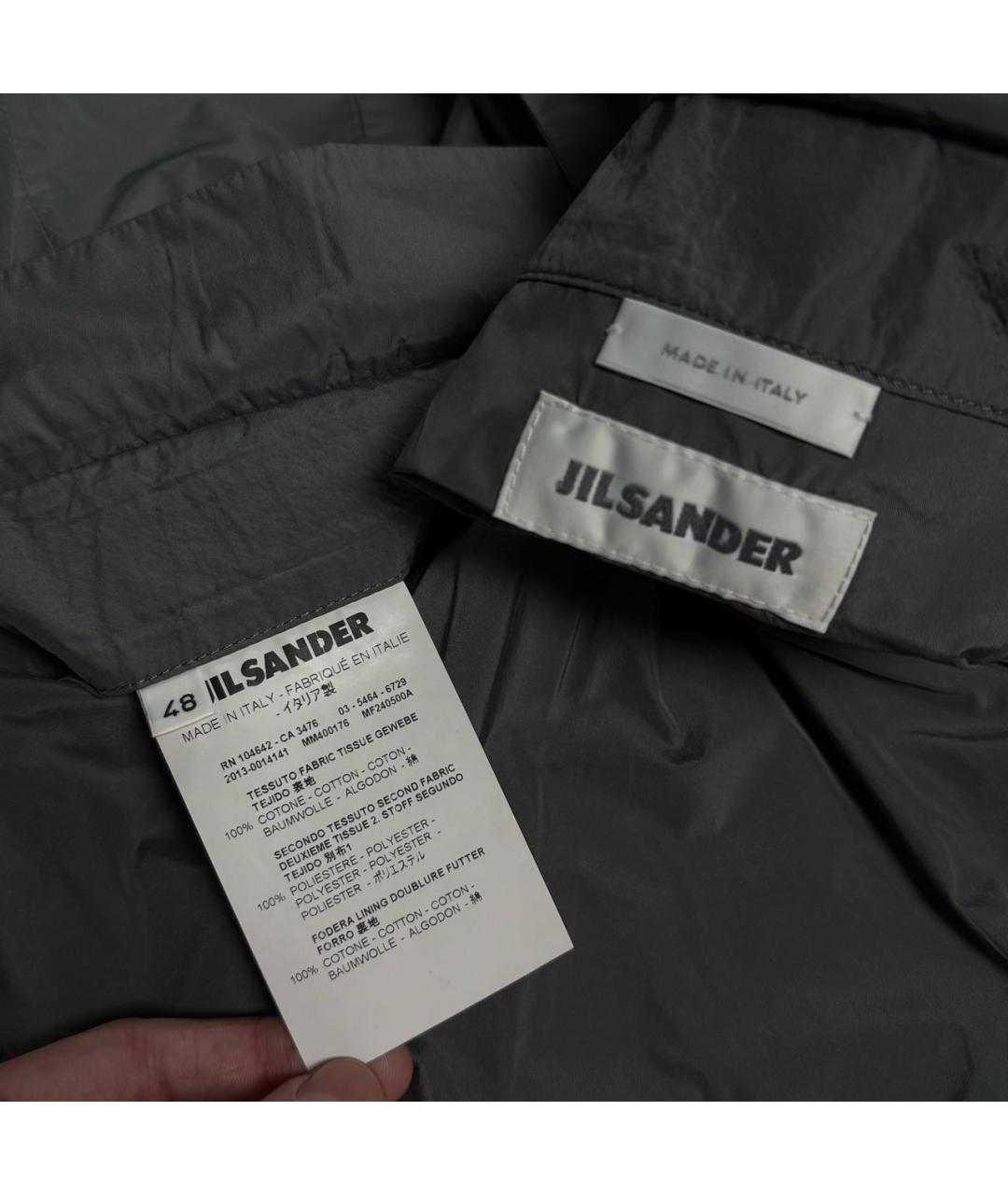 JIL SANDER Серый хлопковый пиджак, фото 7