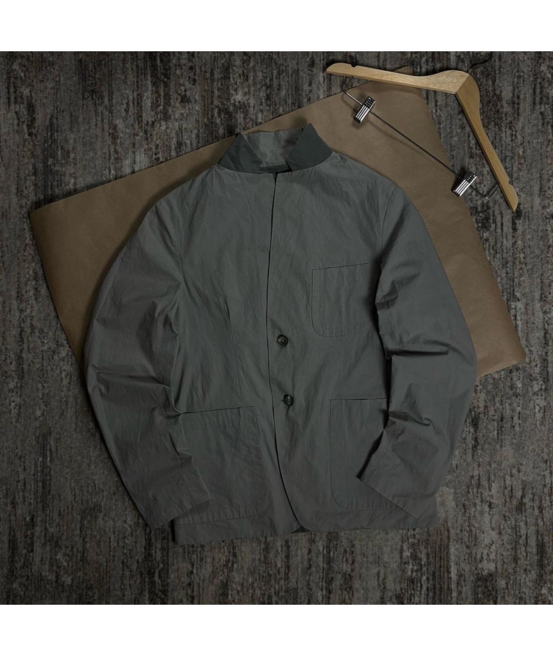 JIL SANDER Серый хлопковый пиджак, фото 3