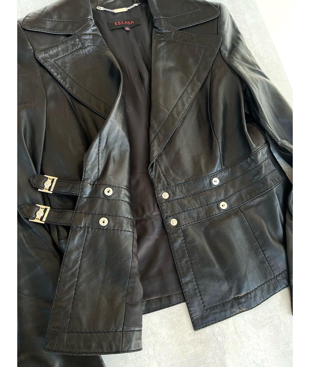 ESCADA Черная кожаная куртка, фото 5