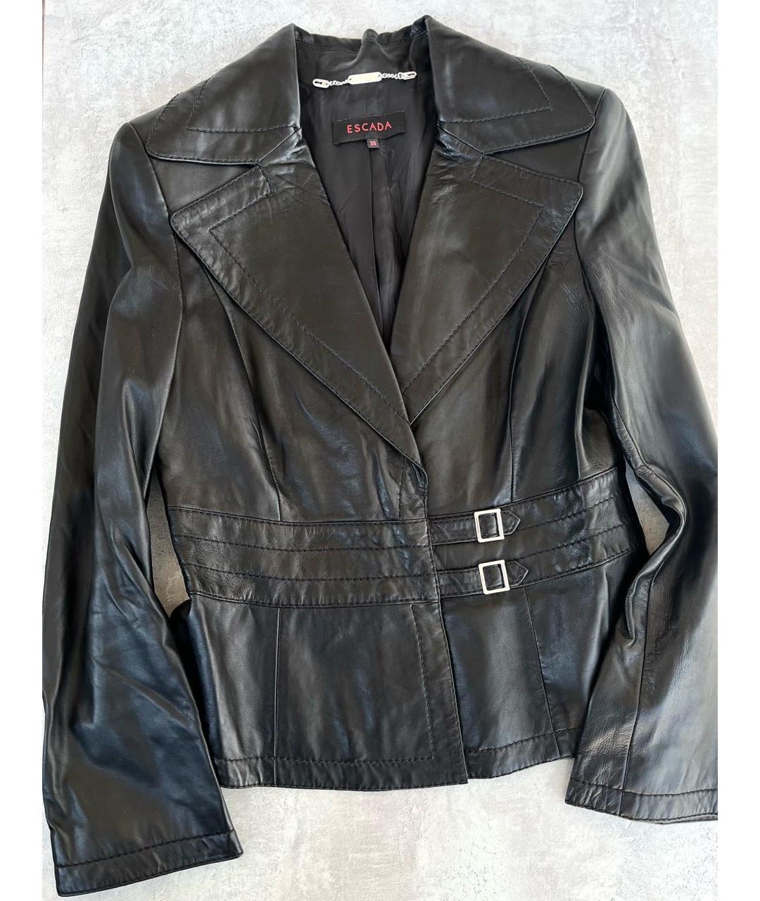 ESCADA Черная кожаная куртка, фото 3