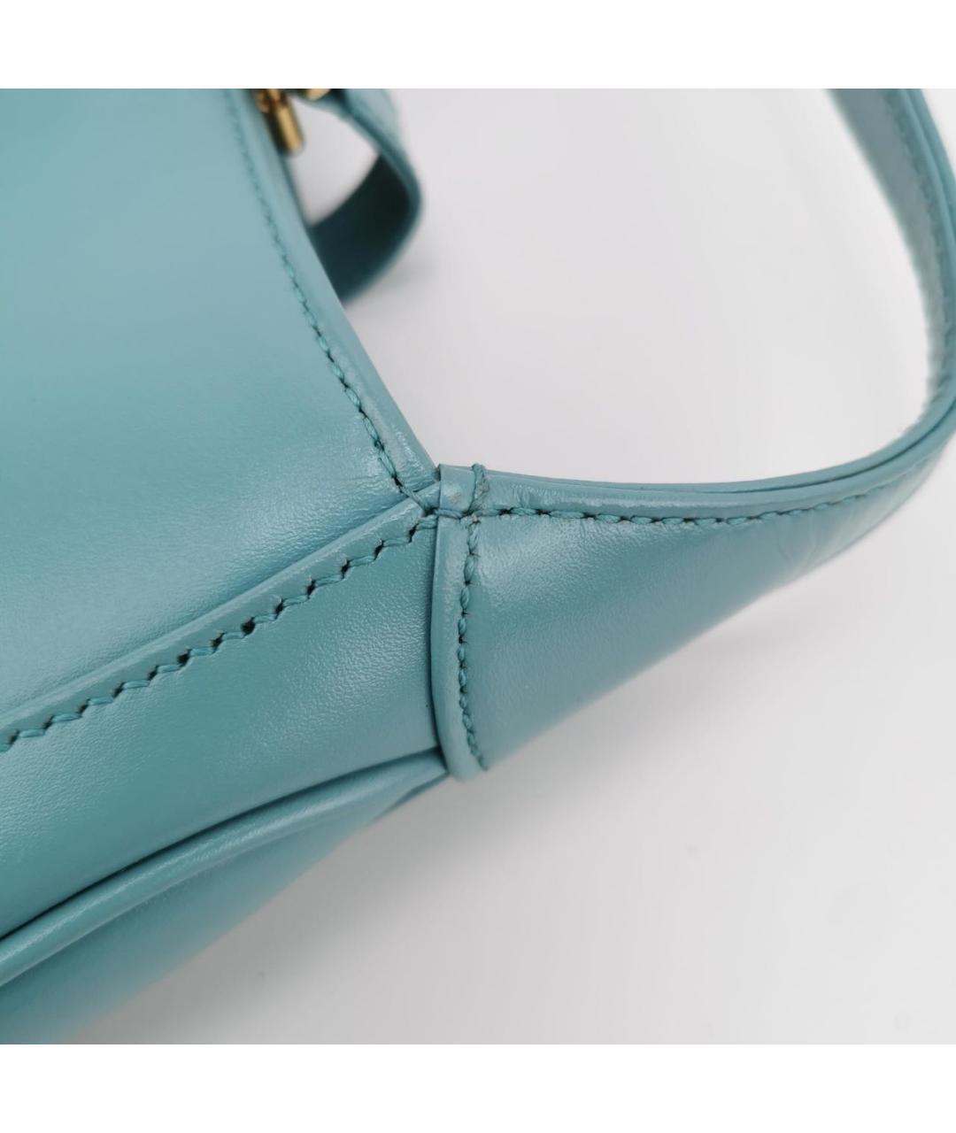 GUCCI Бирюзовая кожаная сумка через плечо, фото 7