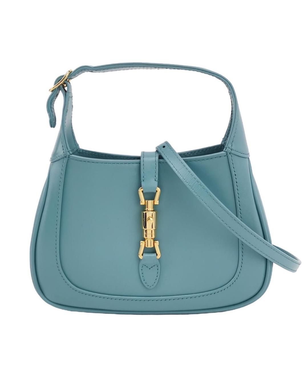 GUCCI Бирюзовая кожаная сумка через плечо, фото 9