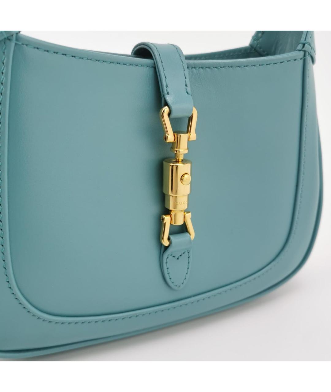 GUCCI Бирюзовая кожаная сумка через плечо, фото 6