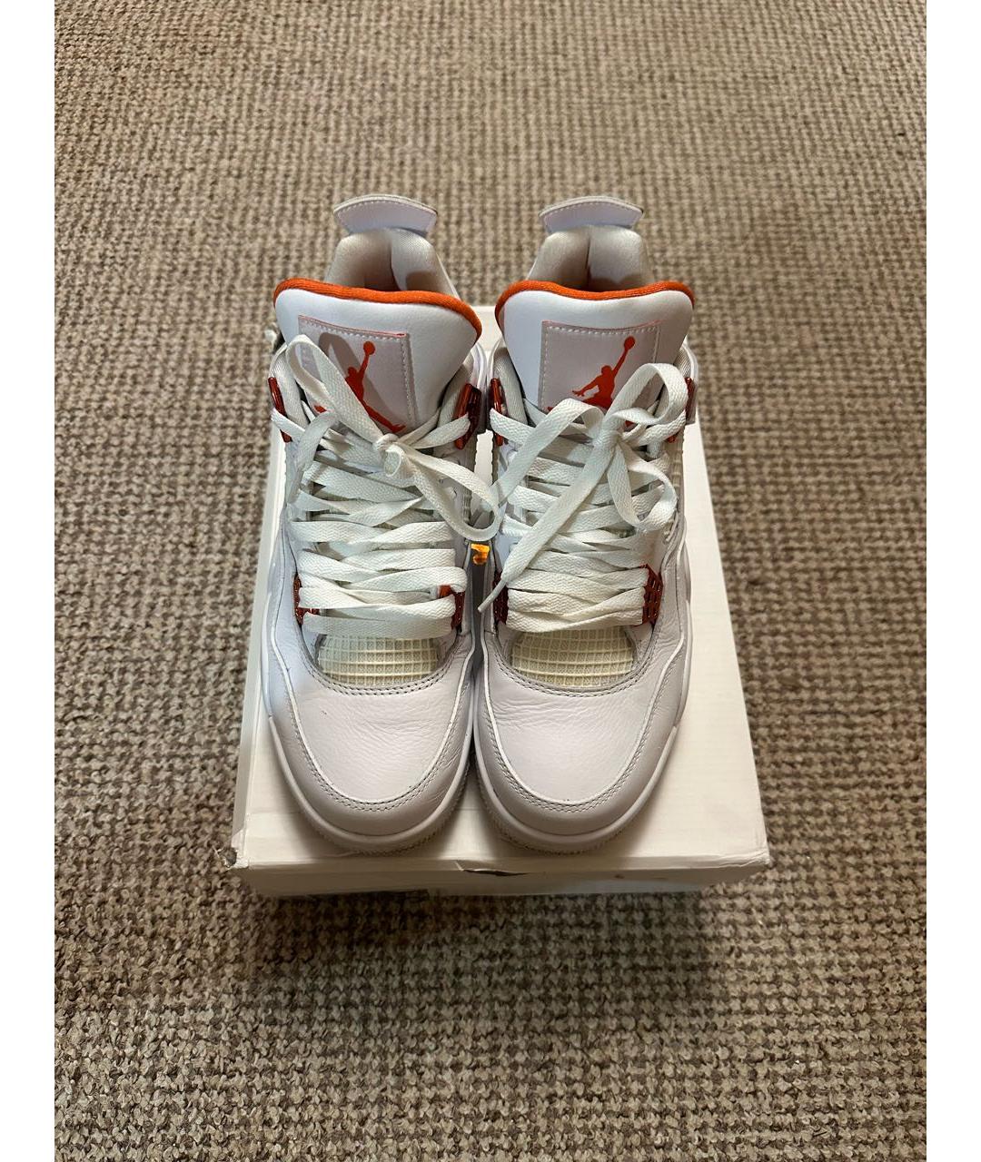 JORDAN Белые кожаные низкие кроссовки / кеды, фото 3