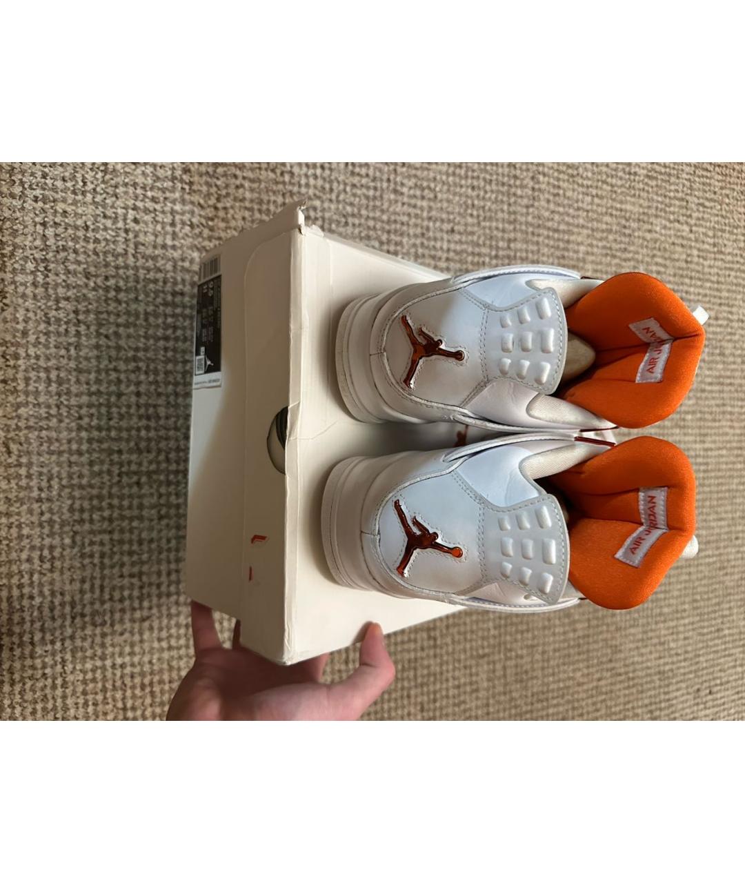 JORDAN Белые кожаные низкие кроссовки / кеды, фото 4