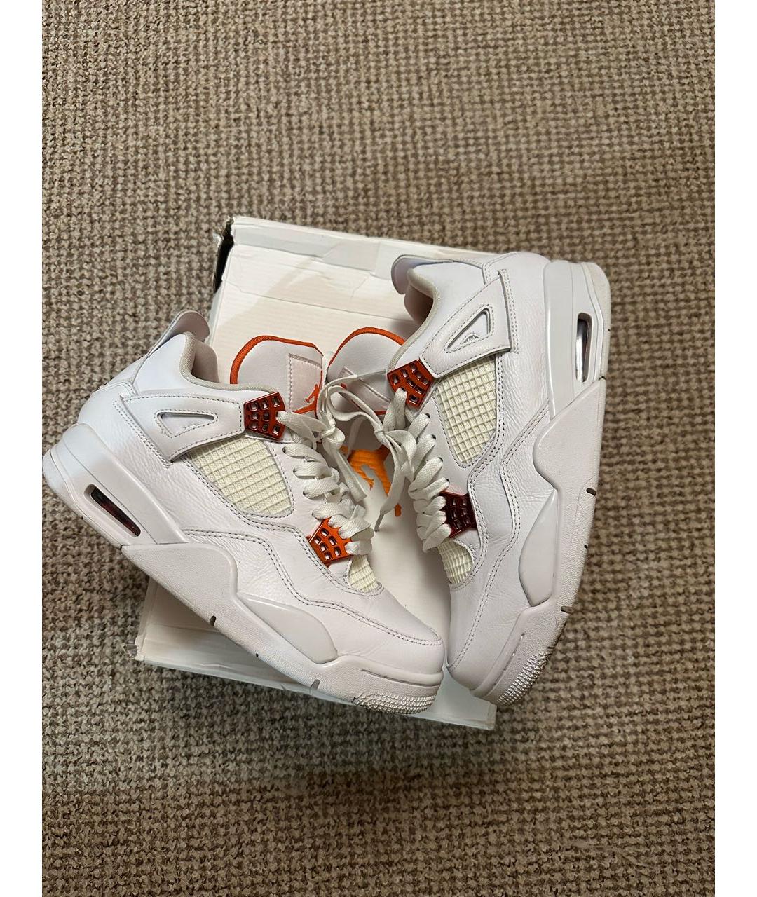 JORDAN Белые кожаные низкие кроссовки / кеды, фото 2