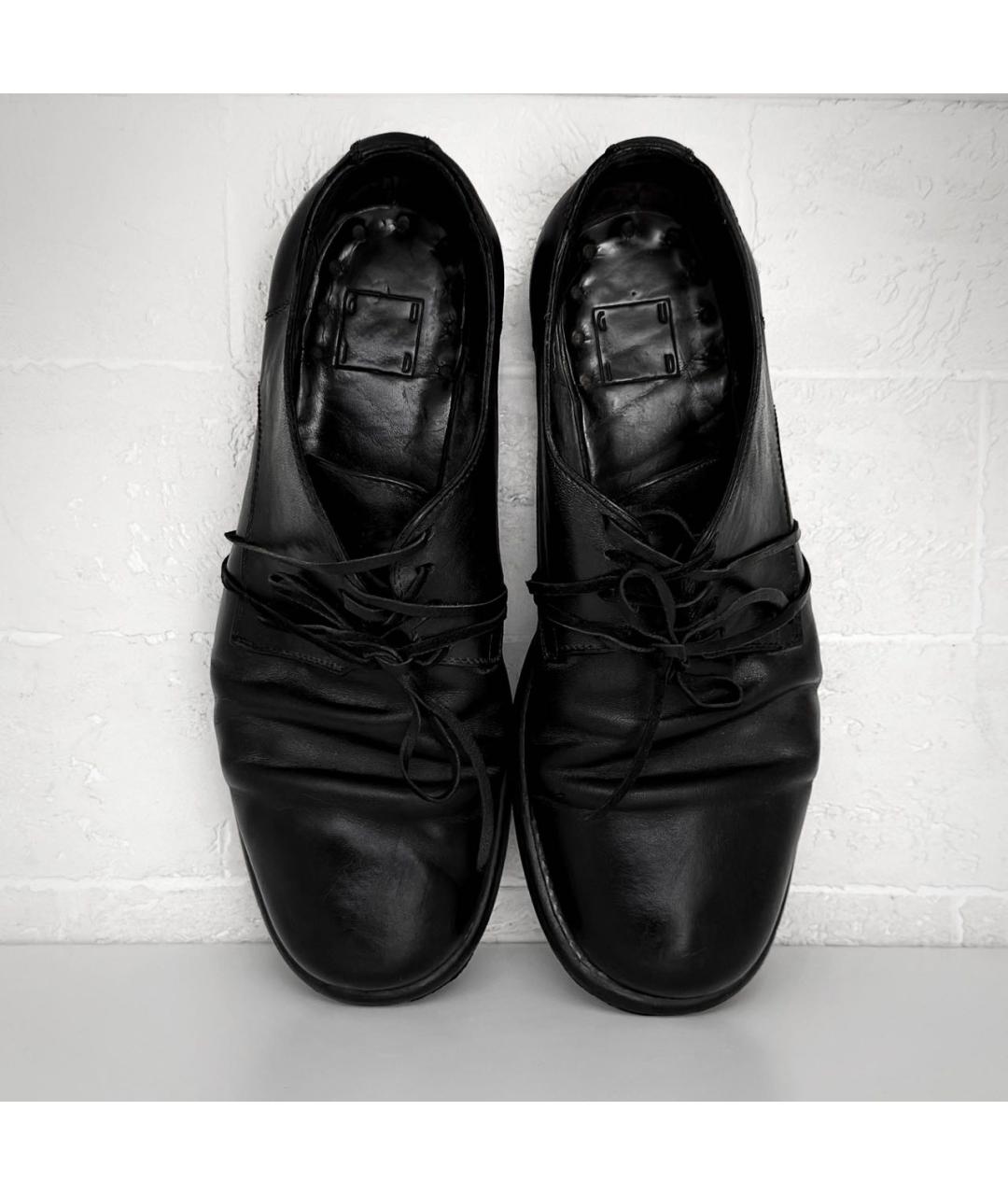 GUIDI Черные кожаные низкие ботинки, фото 2