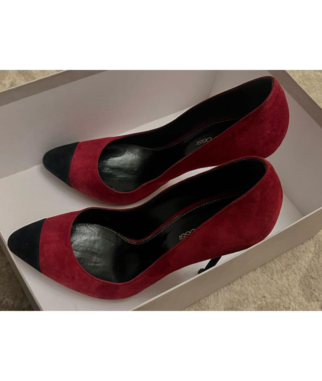 SERGIO ROSSI Бордовые замшевые туфли, фото 2