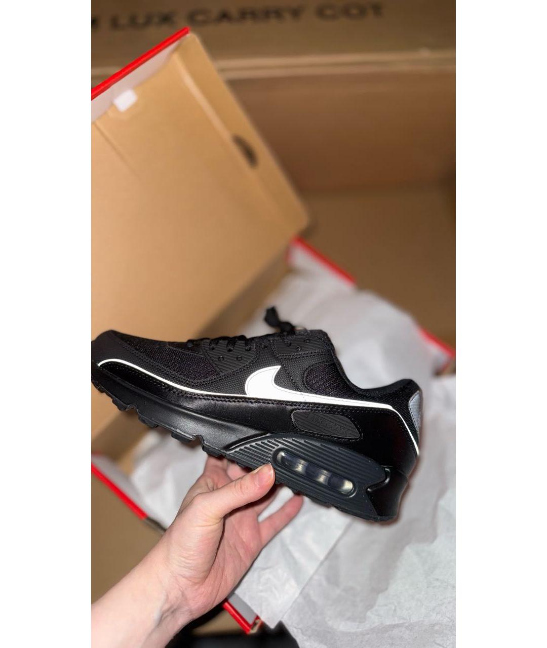 NIKE Черные кожаные низкие кроссовки / кеды, фото 4